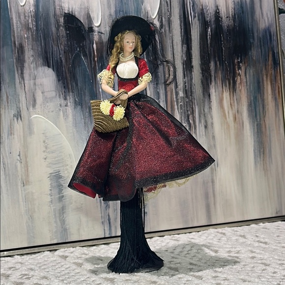 Vintage Porcelain Victorian Dresser Half Doll or Tassel Doll Stand & Hang Option - Picture 2 of 16